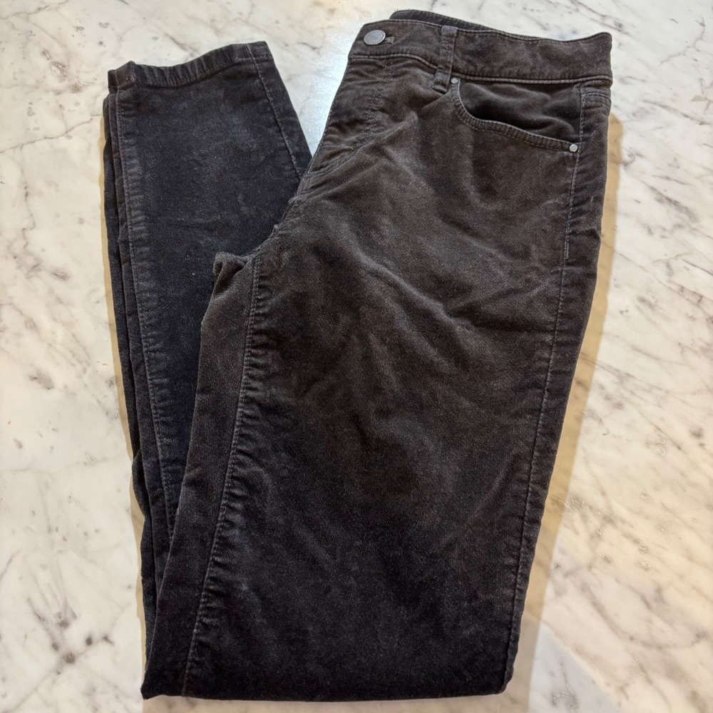 Ann Taylor The Skinny Corduroy Pants Womens 2 Charcoal Grey‎ Black 473393